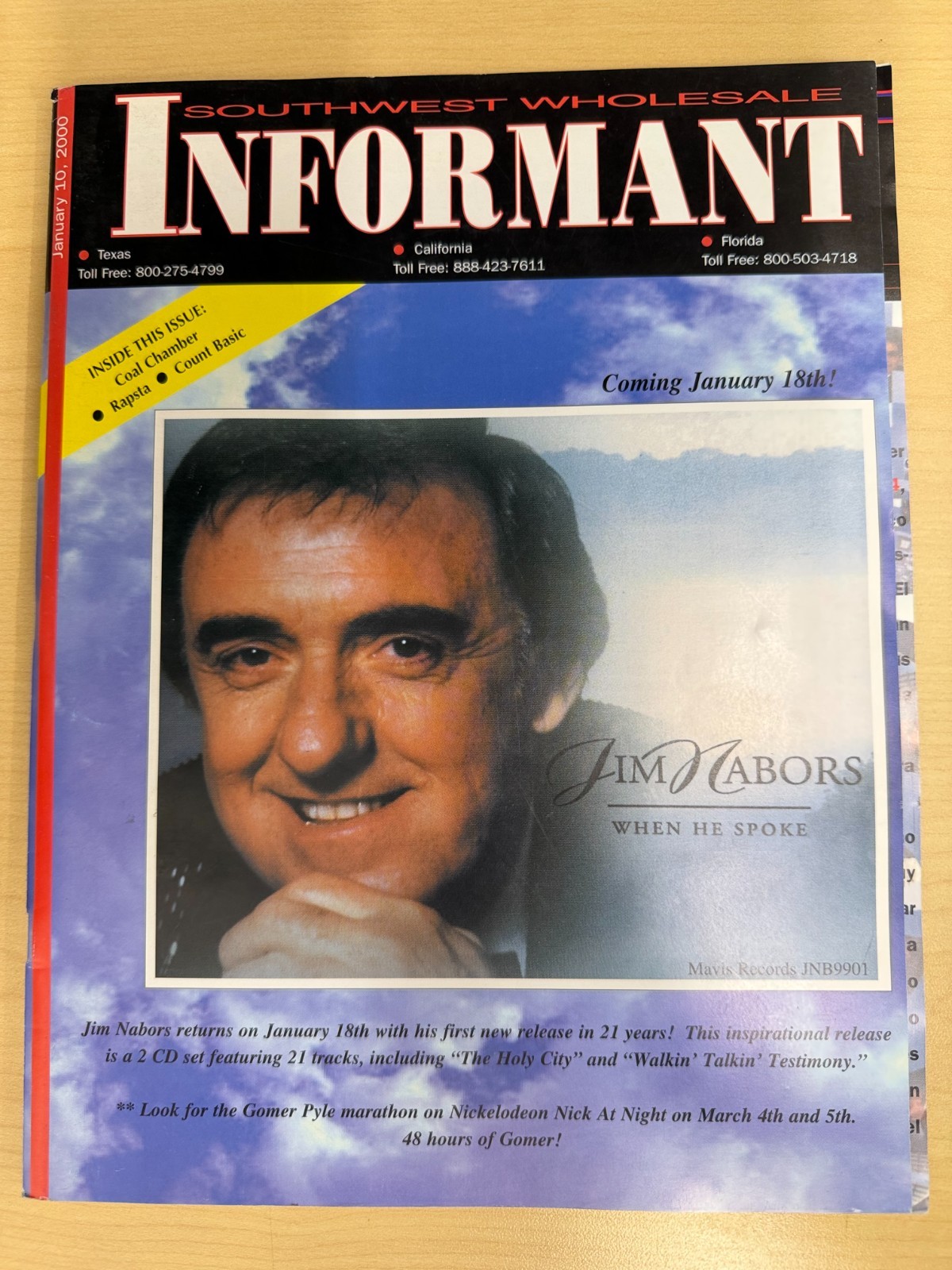 Southwest Wholesale Informant Music Catalog (January 10, 2000) Jim Nabors cover