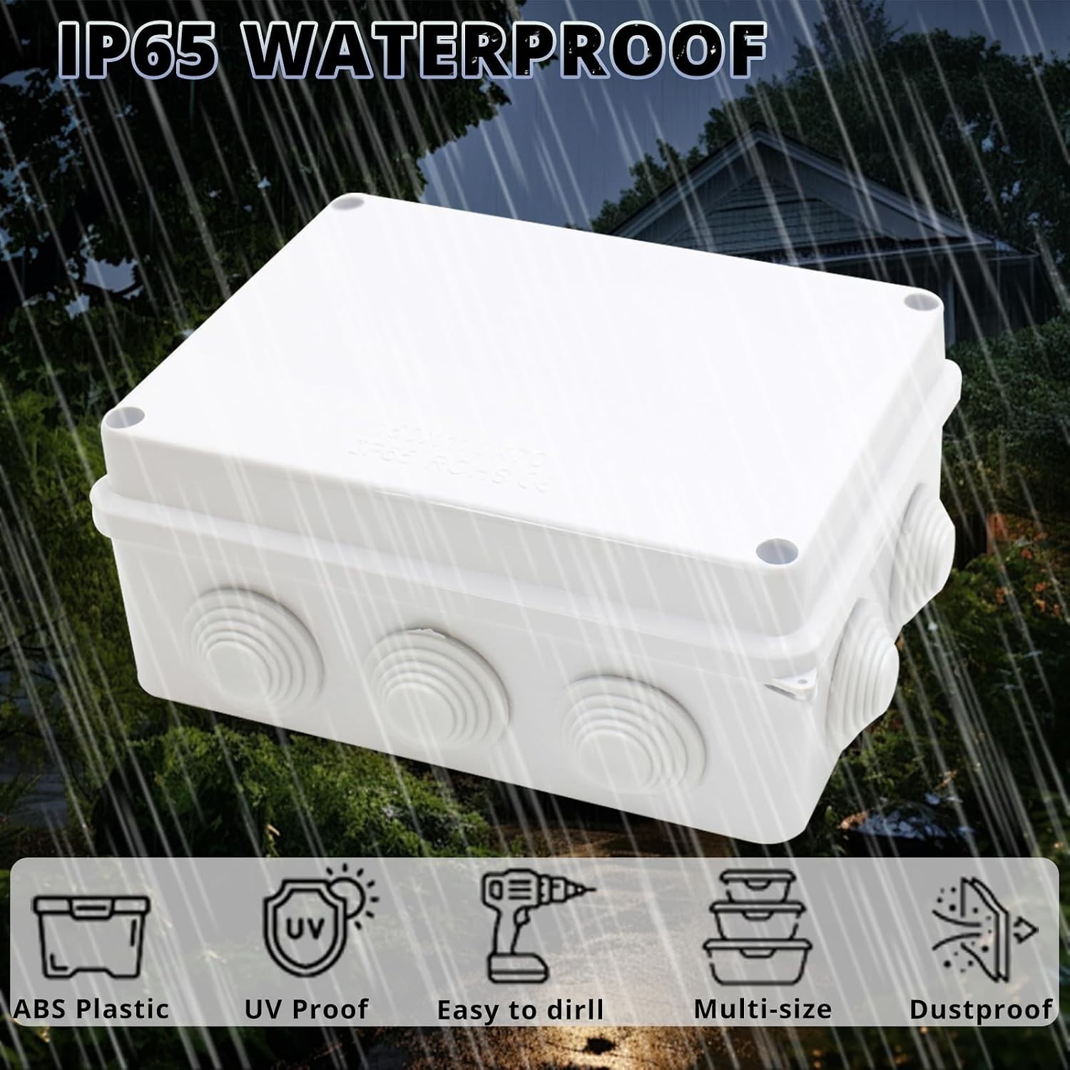 Durable Watertight Electrical Box - Universal Design 5.9" x 4.3" x 2.8"