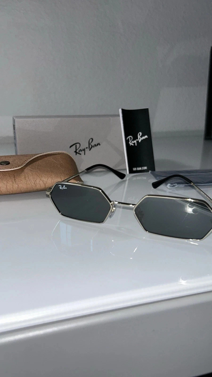 Sunglasses Ray-Ban YEVI RB3728 92136V Light Gold-Dark Grey Silver