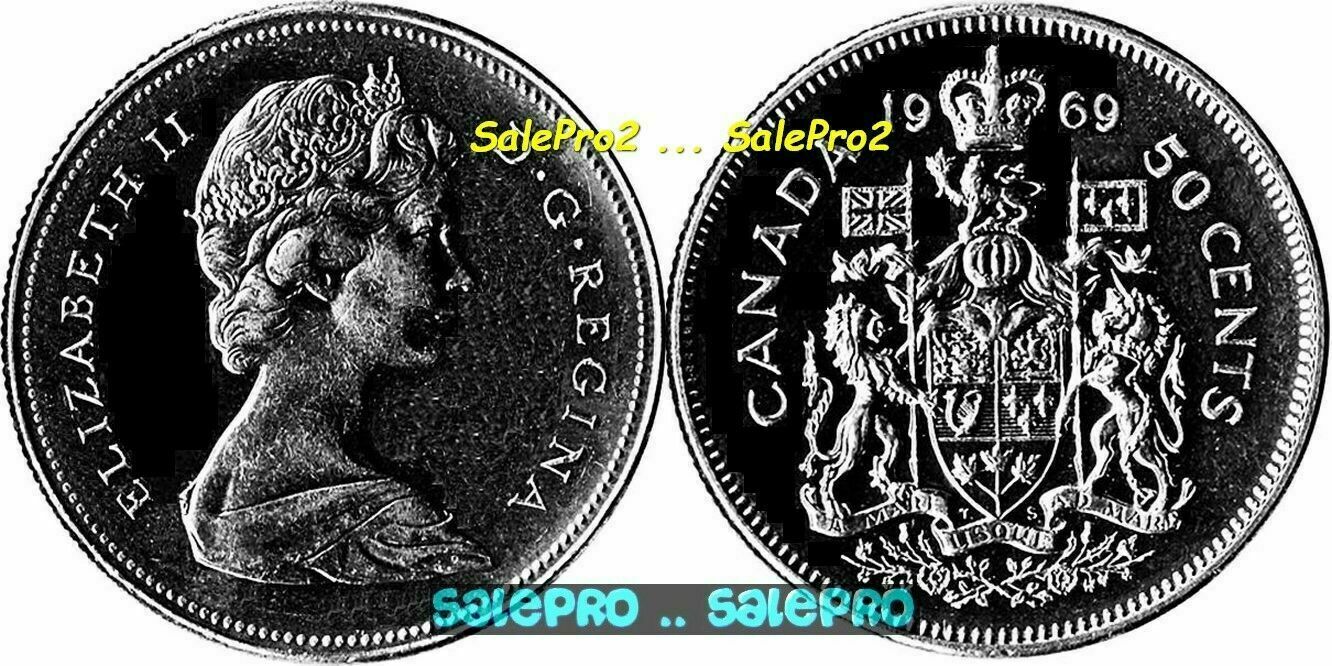 CANADA 1969 CANADIAN HALF DOLLAR QUEEN ELIZABETH JUBILEE 50 CENT COIN UNC