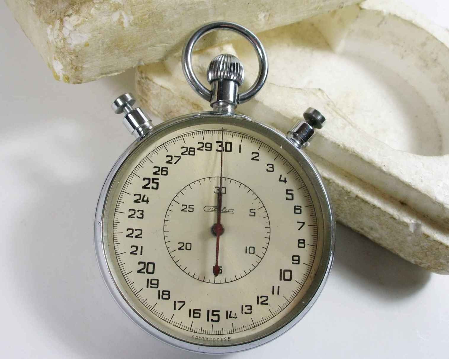 SLAVA Russian Soviet Stop Watch Mechanical stopwatch USSR (sl13)