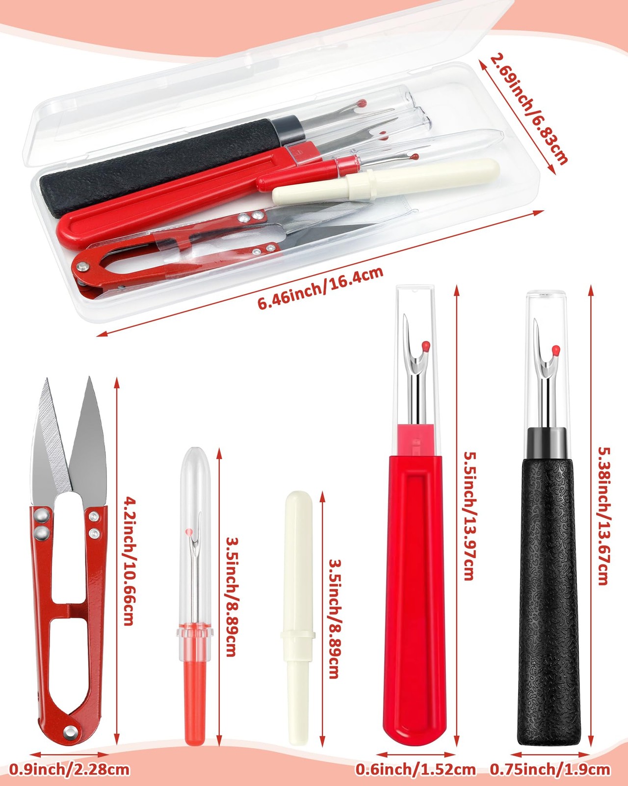 Seam Ripper Thread Remover Sewing Stitch Unpicker Embroidery Tool Set 5PCS