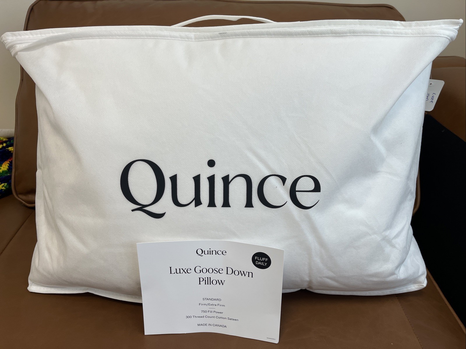 NWT Quince Luxe Goose Down Pillow FIRM Standard NEW