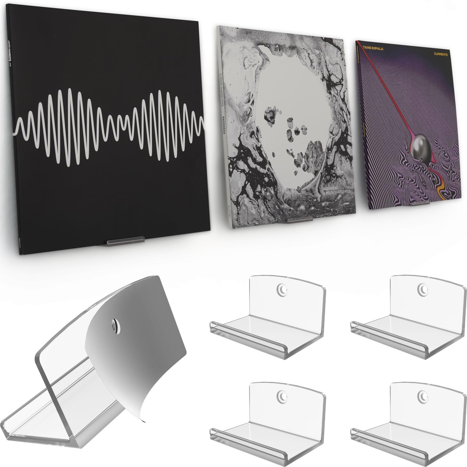 Modern Jp Adhesive Vinyl Wall Mount Hold Record Holder Wall Record-Safe Easy