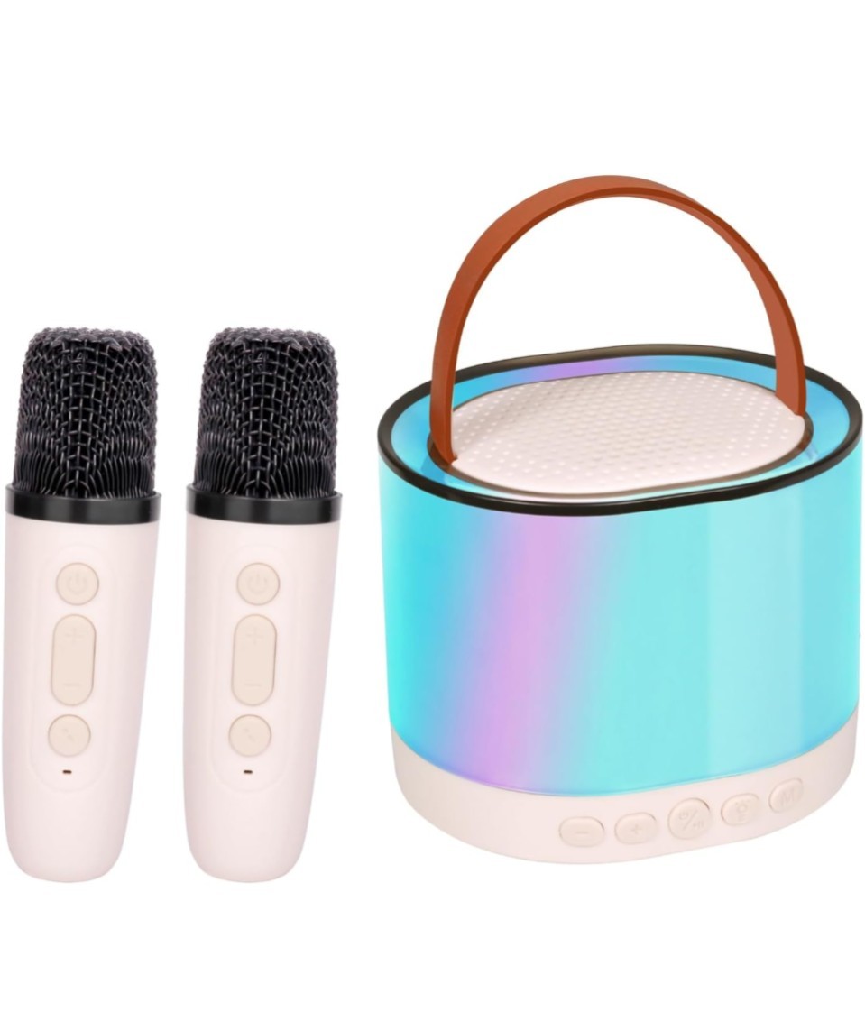 Mini Karaoke Machine for Kids Adults, Portable Bluetooth Karaoke Speaker with 2