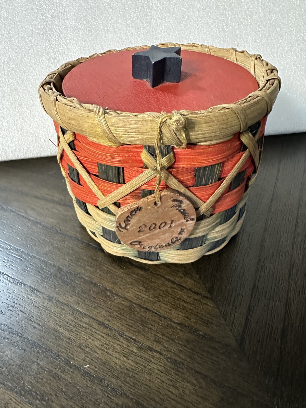 Wicker Basket w/ Handle Decor 4” x 4 1/2"