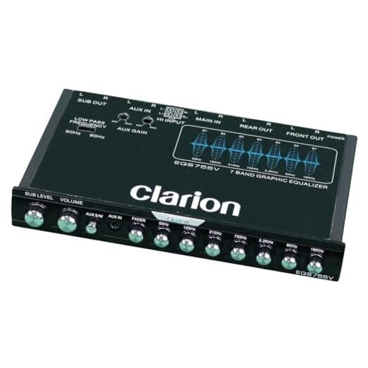 EQS755V 7-Band Car Audio 1/2-DIN Size Car Graphic Equalizer/Crossover with