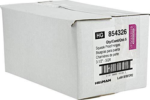 Hardware Essentials 854326 Square Corner Squeak-Proof Door Hinges 3-1/2 inch ...
