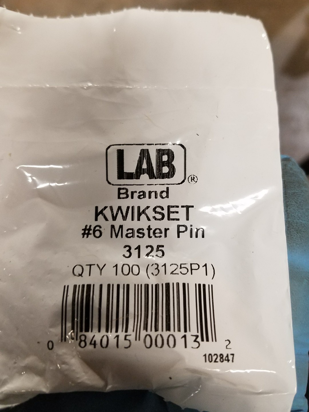 Lot Of 100 LAB KWIKSET #6 Master Pin 3125 3125P1