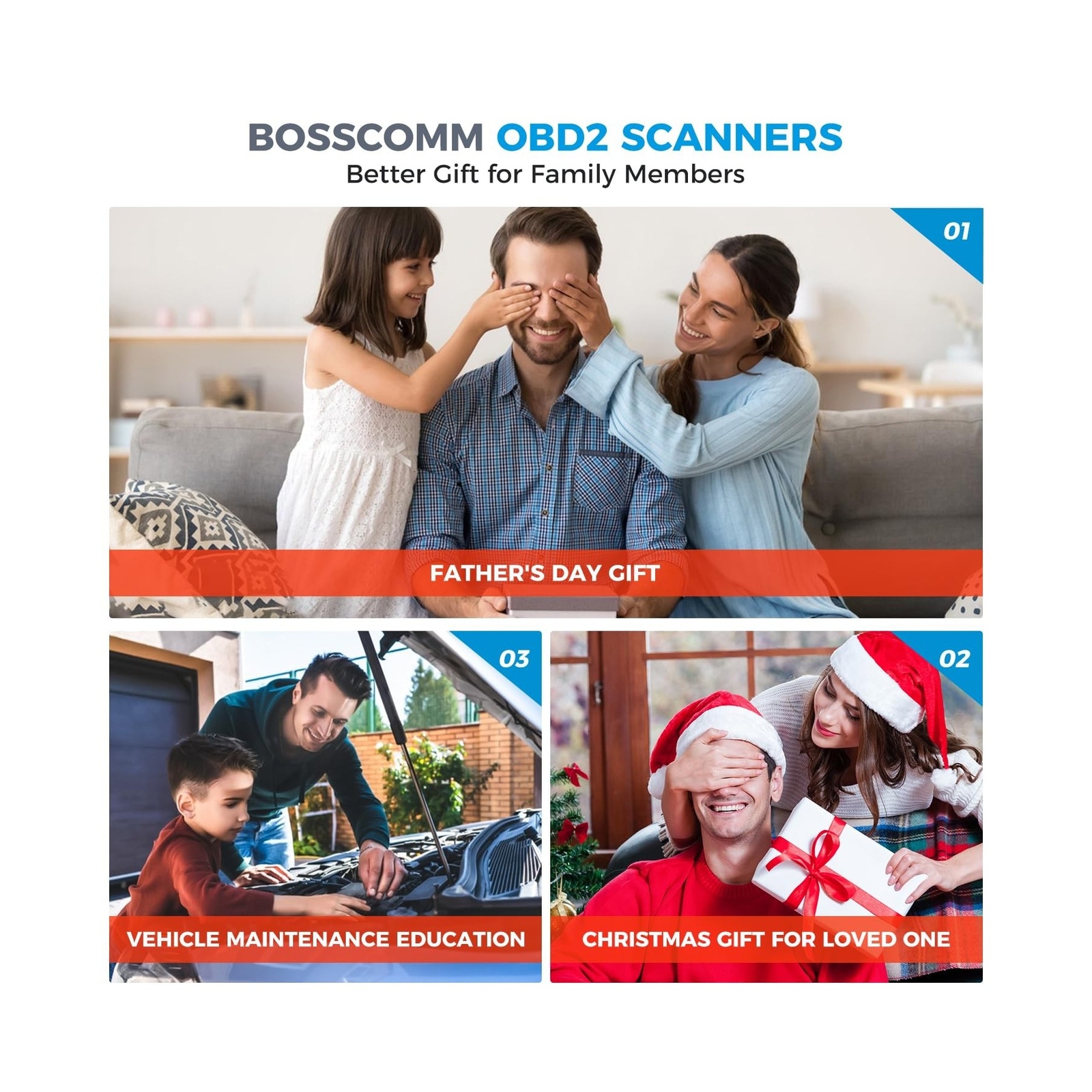 BossComm IF740 Check Car Engine OBD2 Scanner Transmission ABS SRS Code Reader