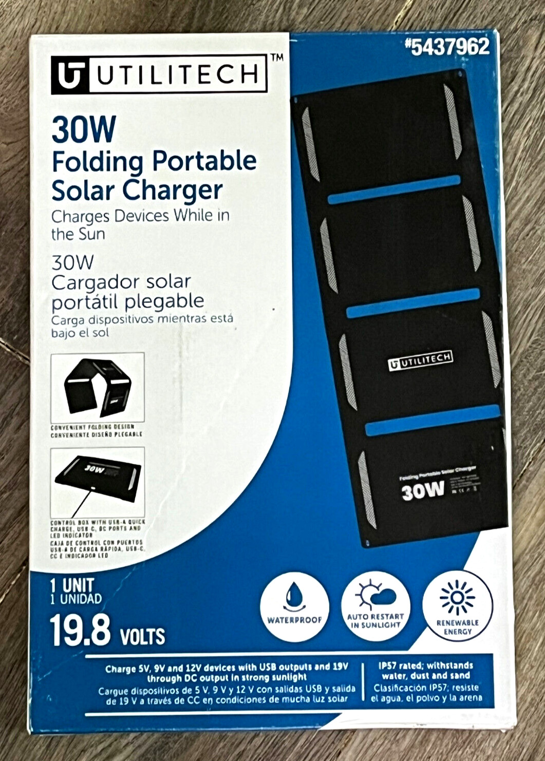 UTILITECH 30w Portable Solar Charger #35437962