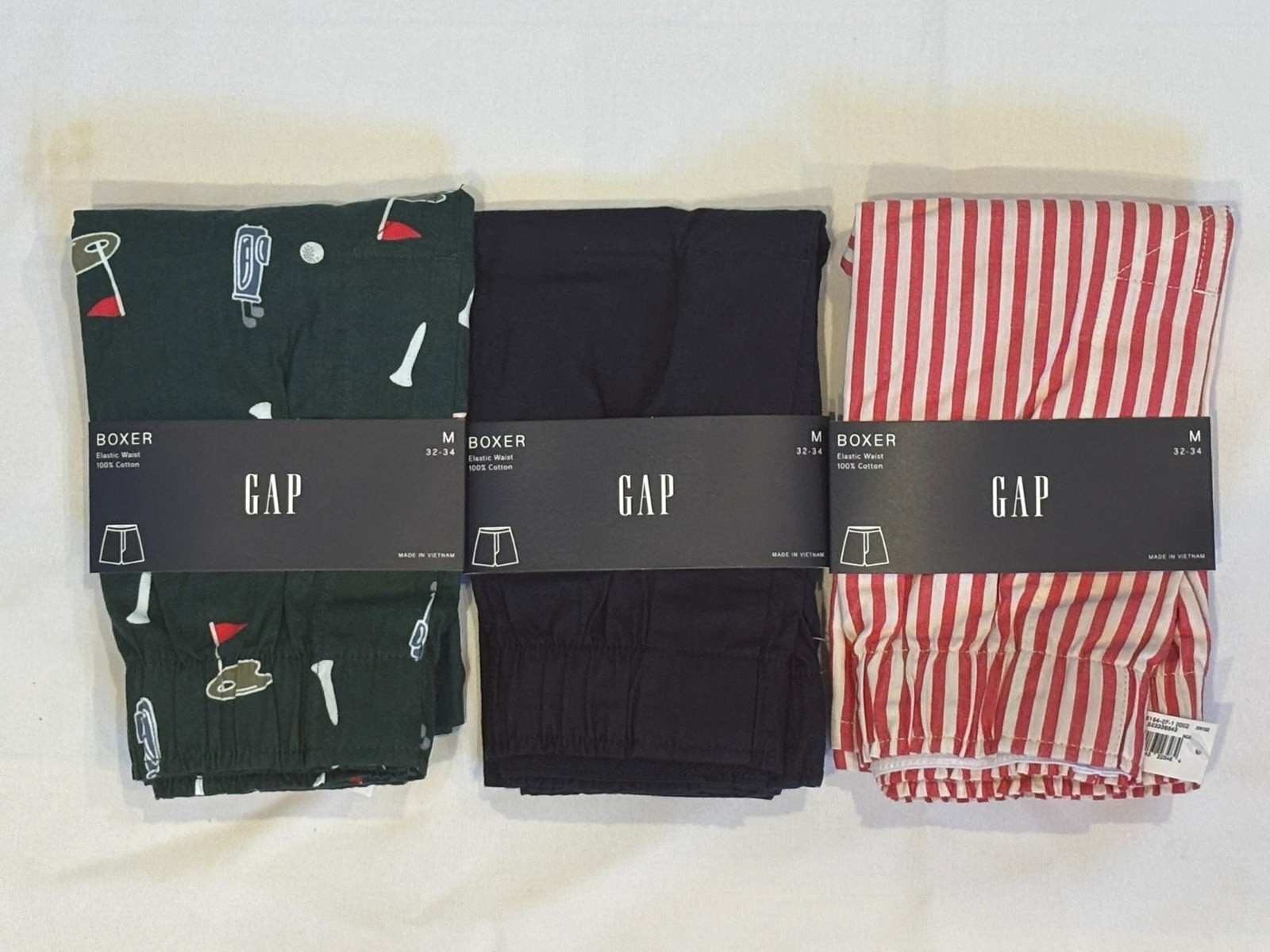 LOT OF 3 NEW PAIRS OF MEN’S GAP BOXER UNDERWEAR, PICK A SIZE
