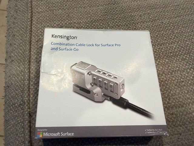 Kensington Cable Lock for Surface Pro and Surface Go-Model K68131WW - NEW IN BOX