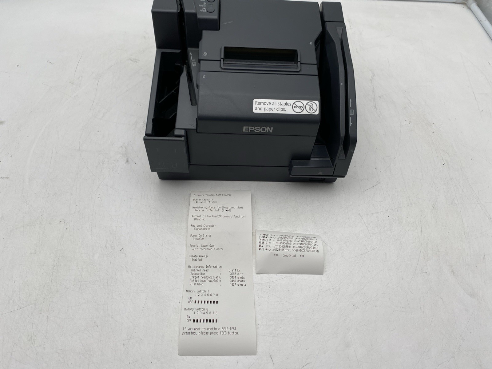 Epson TM-S9000MJ M273A 3-in-1 Check Reader and Receipt Printer NO Power Adapter