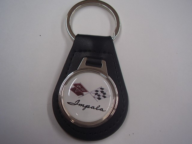 CHEVROLET IMPALA WITH CROSS FLAGS KEY CHAIN FREE POSTAGE