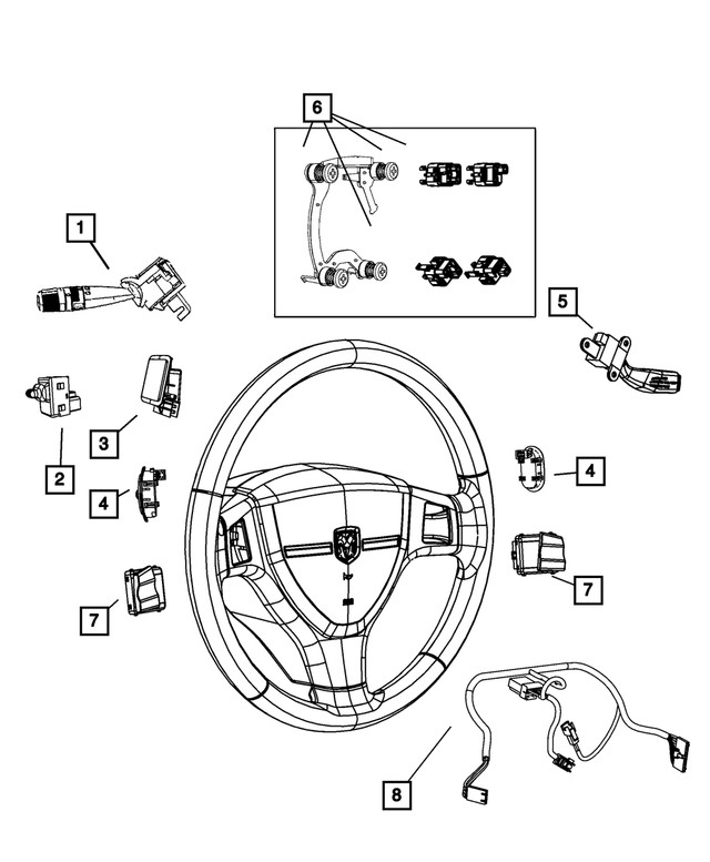 Genuine Mopar Horn Switch 5057633AG