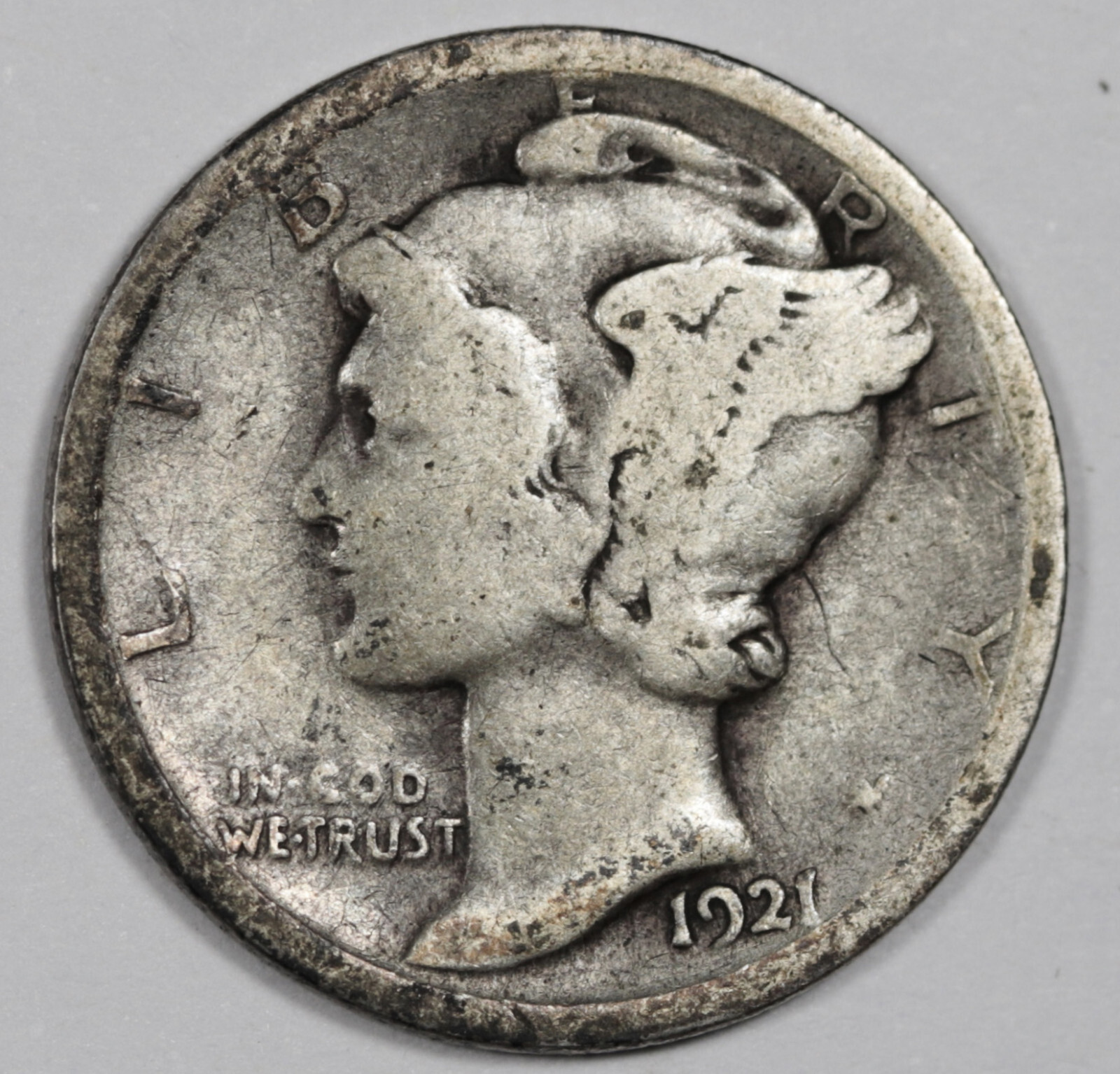 1921 Mercury Head Dime.  VG.   203847