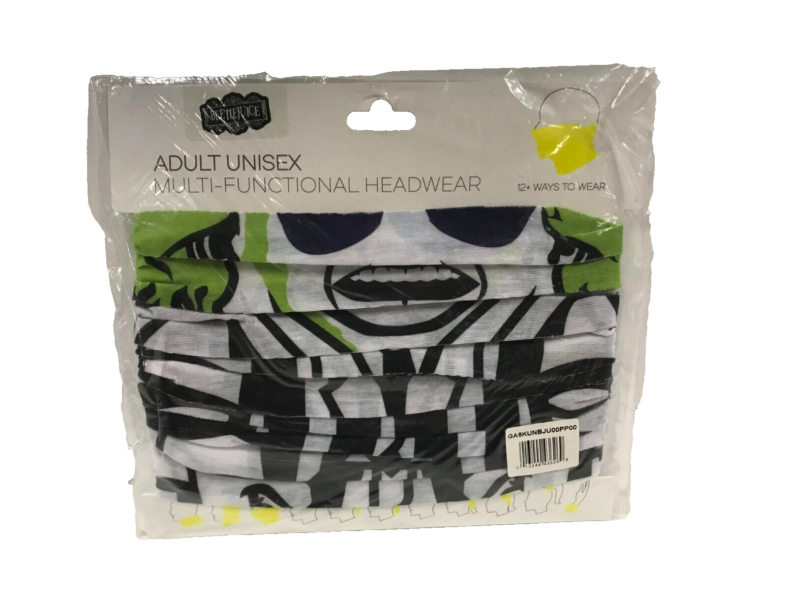 Brand New BioWorld Beetlejuice 12 Ways To Wear Multi-Functional Headwear