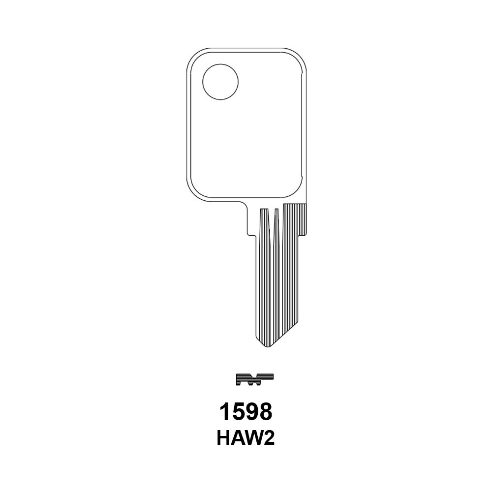 HAW2 / 1598 Key Blank 5-Pin Nickel