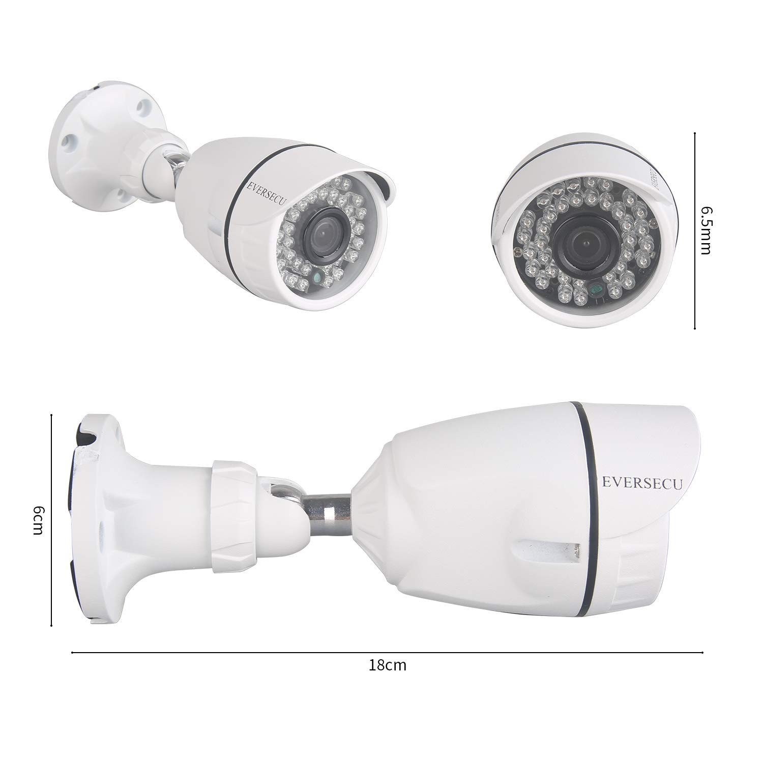 Eversecu 4 Channel Security Camera System 1080P Lite DVR and () 2.0MP