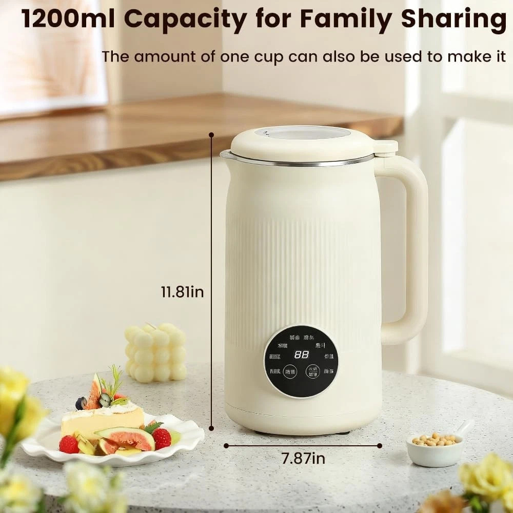 Nut Milk Maker Machine,, Almond Milk Maker with LED Touch Screen, 18 Hours Timer