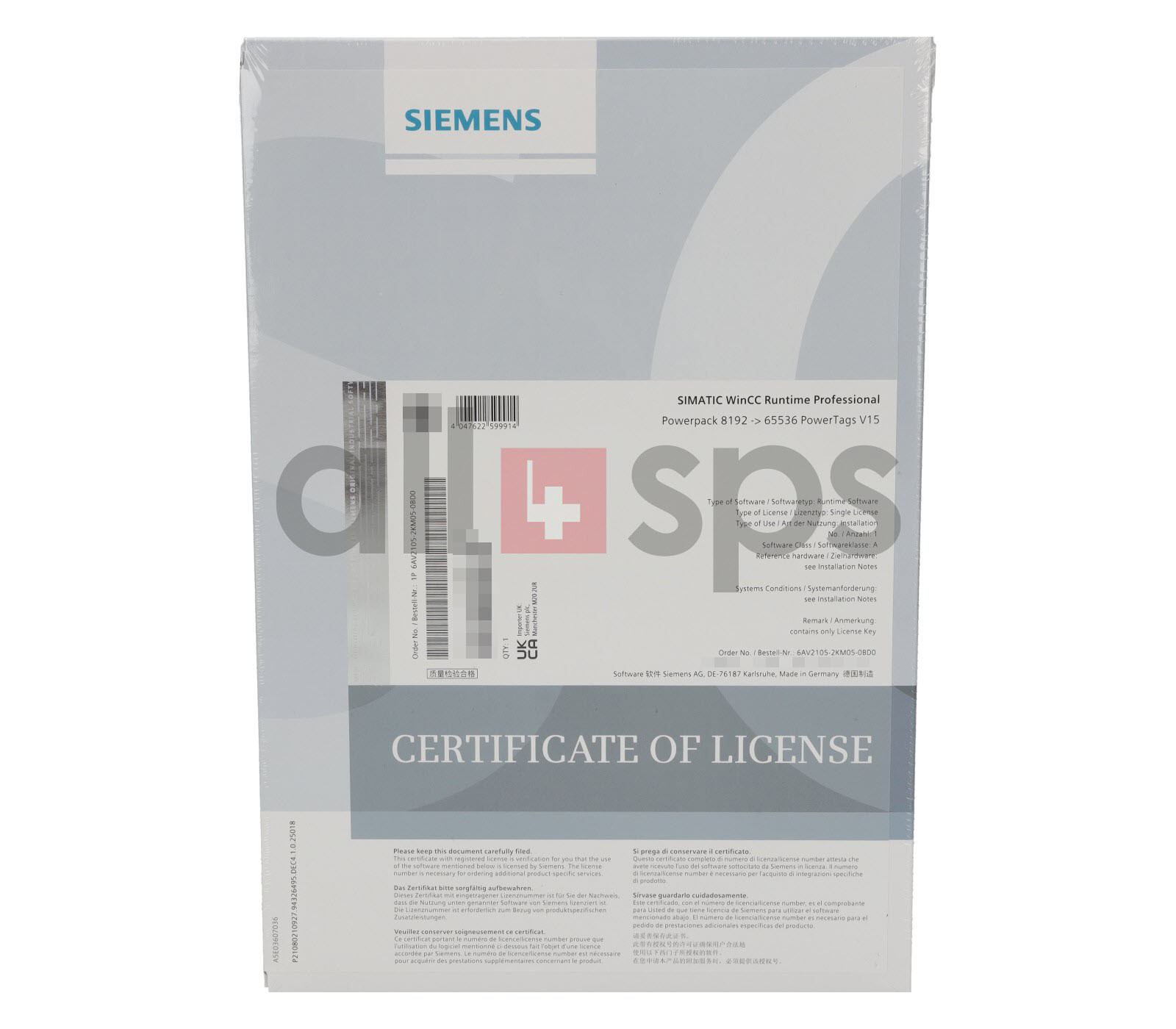 SIMATIC WINCC RT PROFESSIONAL POWERPACK - 6AV2105-2KM05-0BD0 (NS)