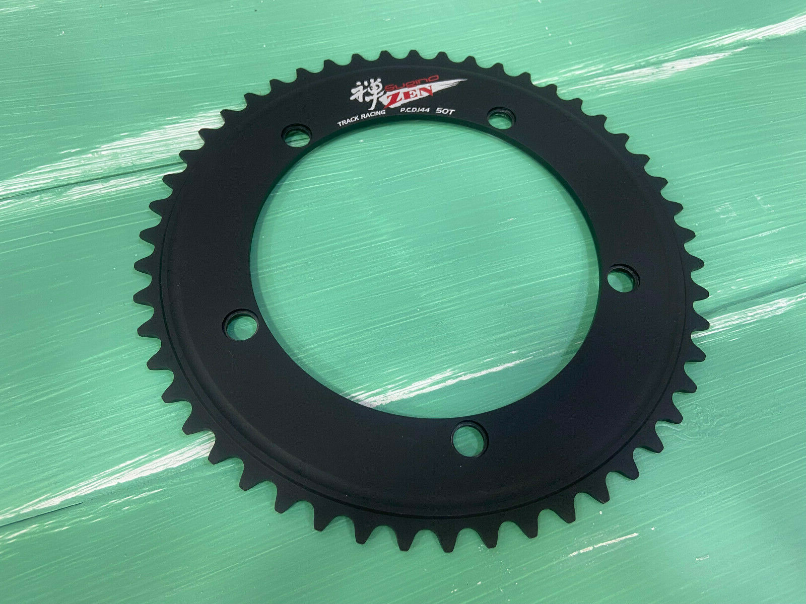 Sugino ZEN144 BCD 144mm x 5Bolts 1/2" x 1/8" CNC Bicycle Chainring (Black)