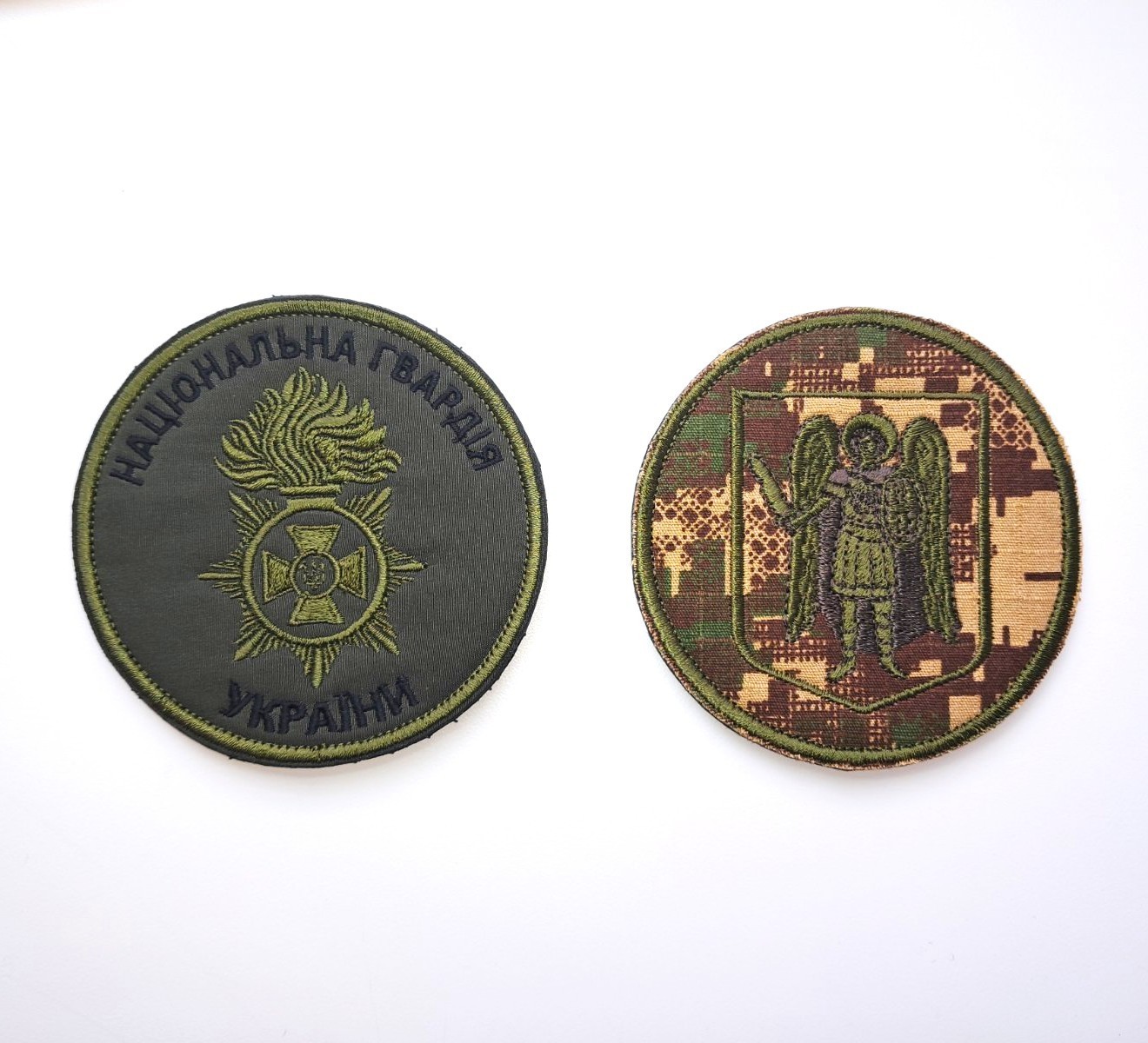 Set of 2 of National Guard of Ukraine original Morale Patch +  Archangel Michael