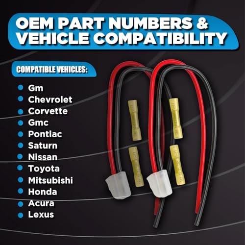 2PCS Universal Cooling Fan Connector Pigtail Harness | Alternator 2 pack