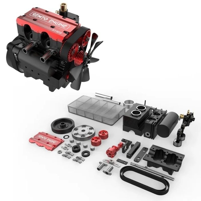 L200AC 4-Stroke 7cc 2-Cylinder Nitro Engine Kit & Ignition Module Assemble Model