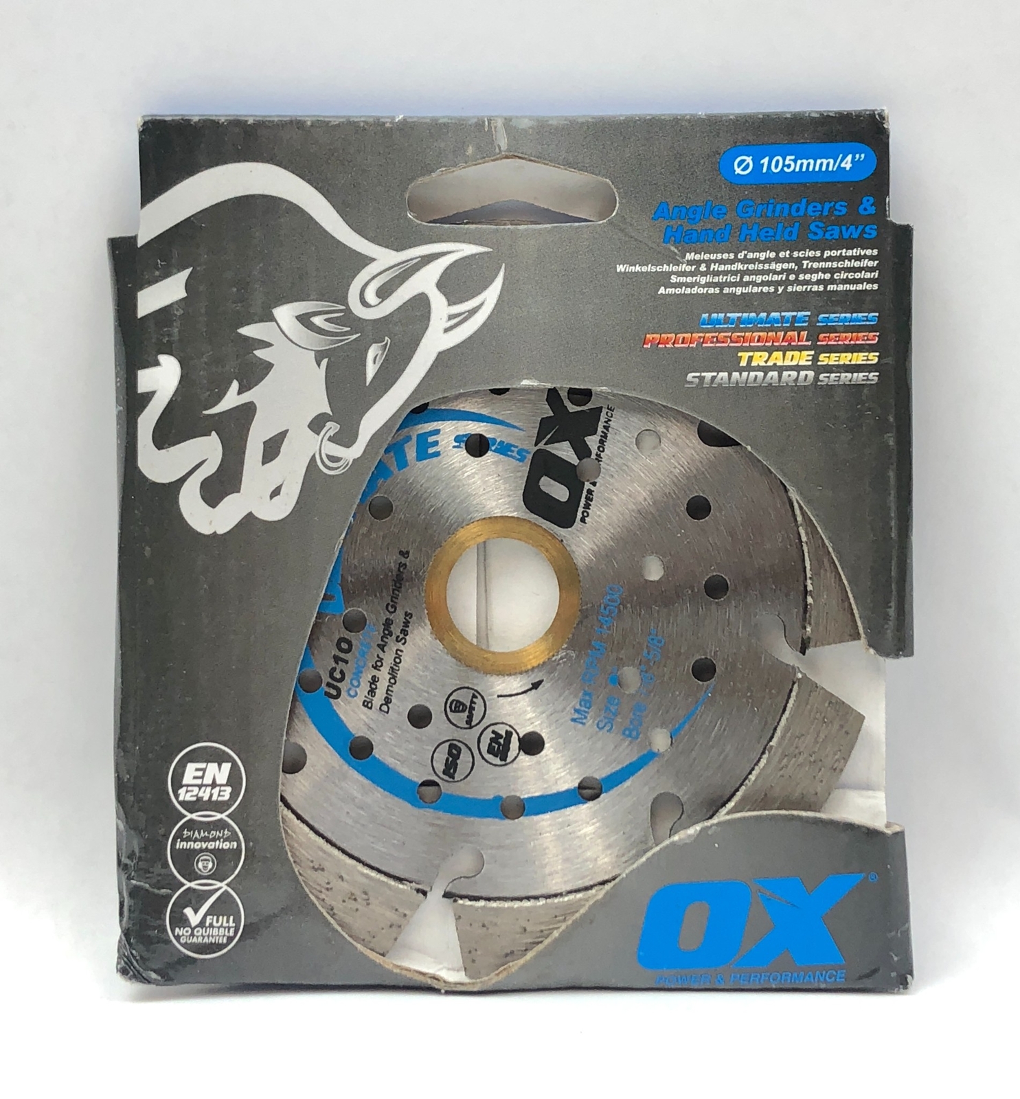 OX Tools Diamond Blade Ultimate Concrete Segmented 7/8-5/8 in 4 in OX-UC10-4