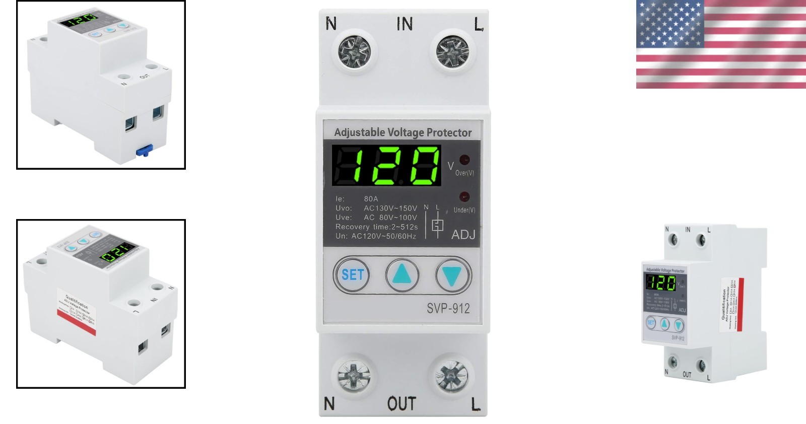 Automatic Reset Voltage Stabilizer - 120V AC Protector with Adjustable Settings