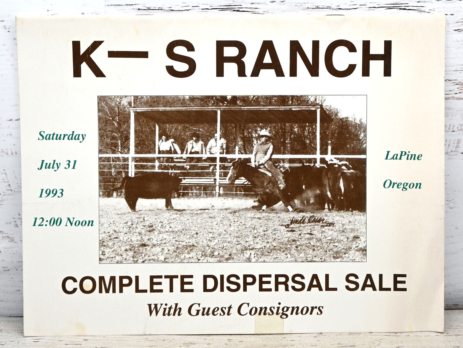 K-S Ranch LaPine Oregon Complete Dispersal Sale 1993 Horse Auction Catalog