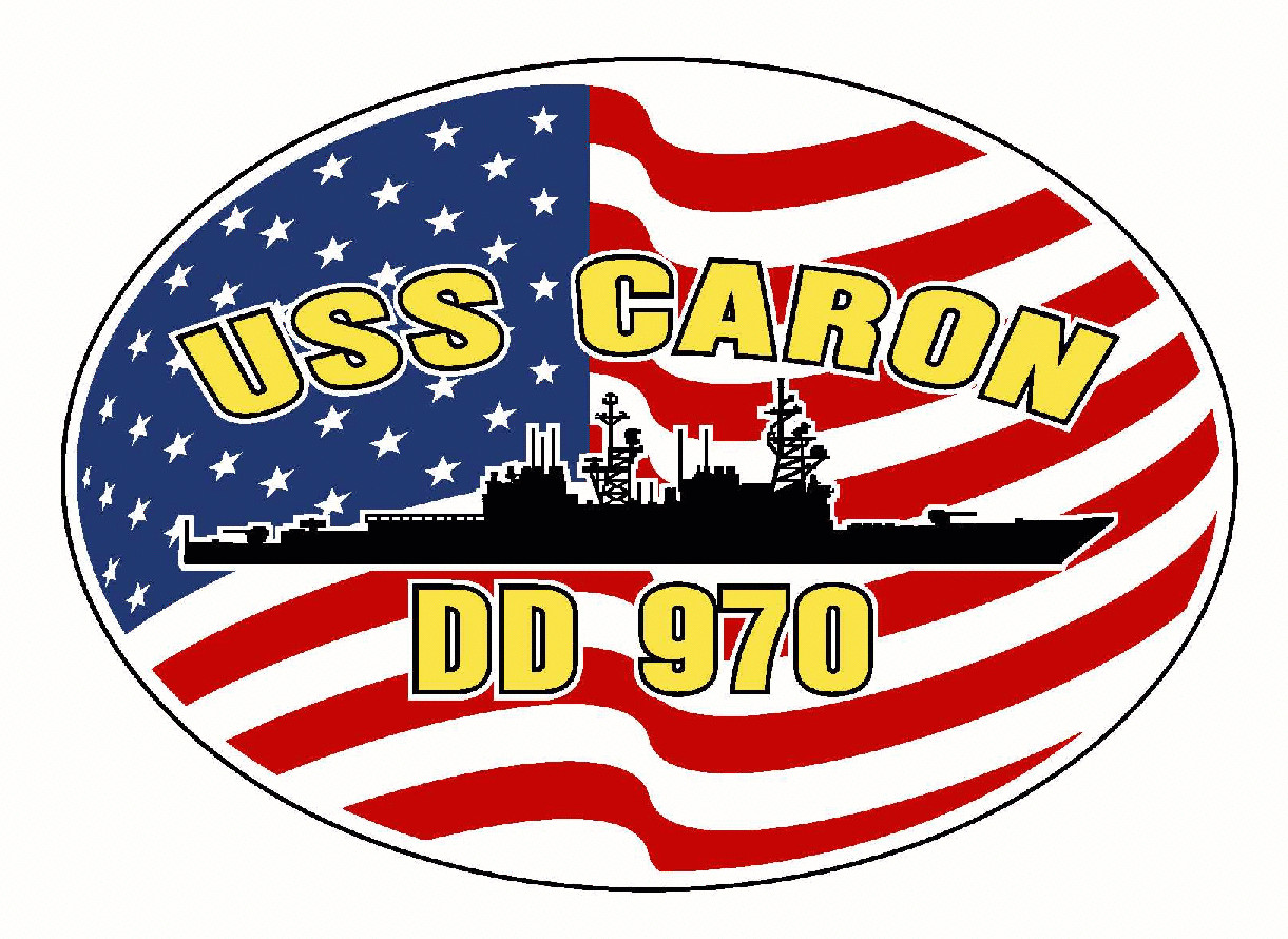 USS CARON DD 970 Oval Decal / Sticker Military USN U S Navy S07