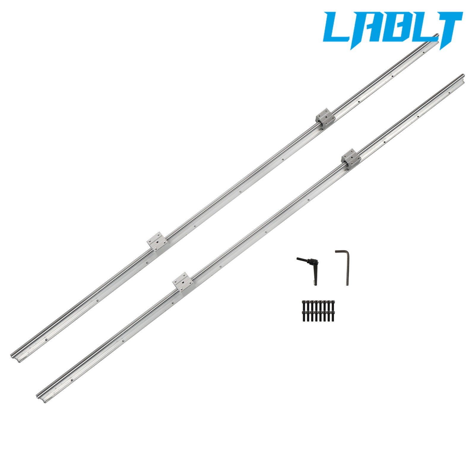 LABLT 2× SBR12-1500mm Linear Shaft Rail W/ 4× SBR12UU Square Type Bearings Block