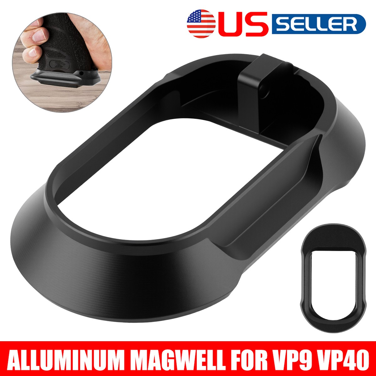 For HK VP9 VP40 Aluminum Magwell Funnel CNC Flared Speed Reload Enhancer New