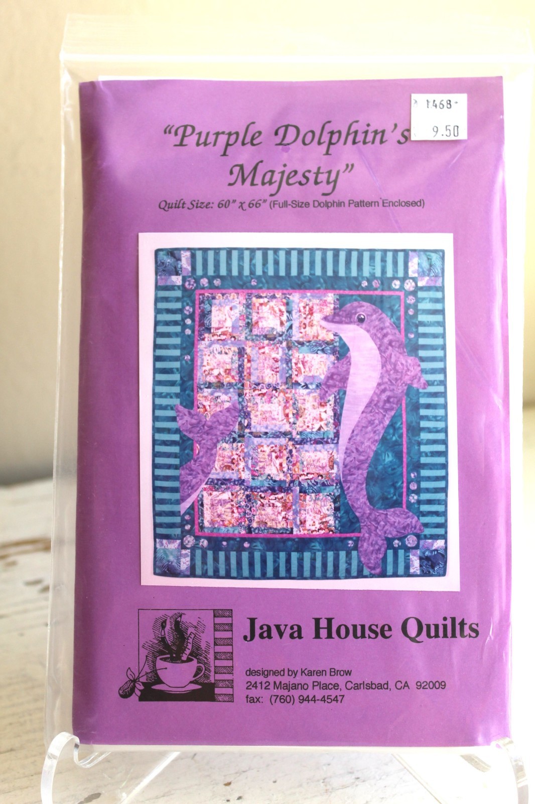 Dolphin Quilt Pattern 1997 Java House Quilts Purple Dolphin’s Majesty 60 X 66
