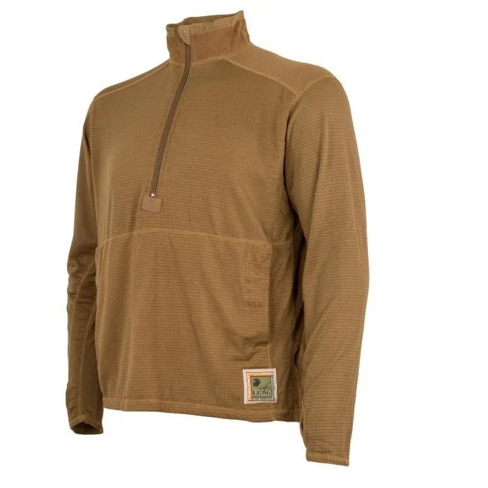 USMC FROG Waffle Grid Fleece Thermal Pullover Coyote "NEW" Large/Long