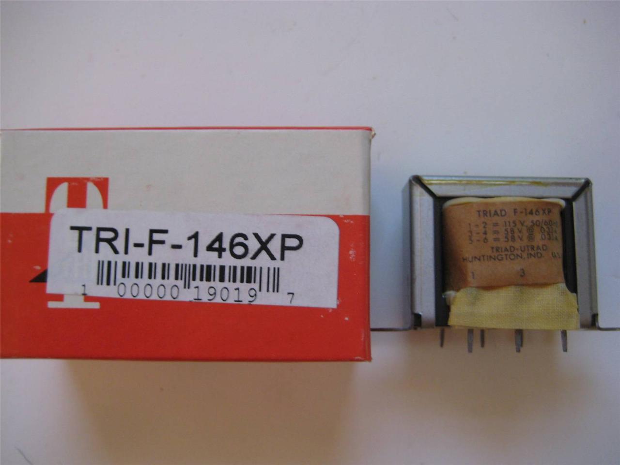 TRIAD Power Transformer F-146XP Sec 58 - 116 VAC CT .033 .066 amp Prim 115v  PC