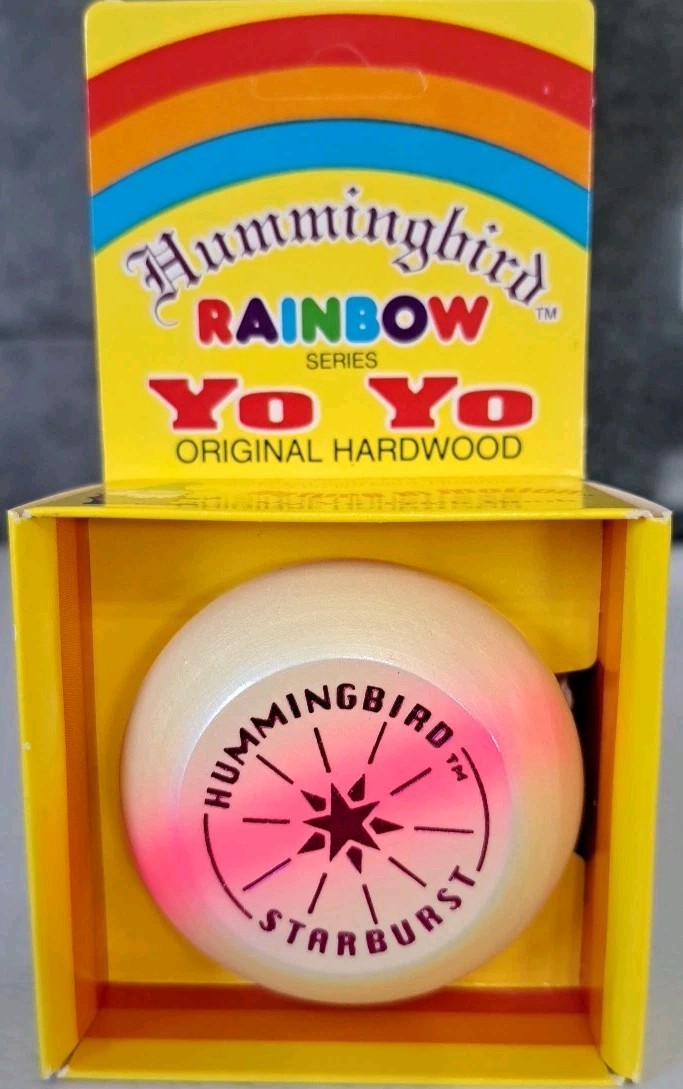 Hummingbird Yo Yo Rainbow Series Vtg '87 NOS Hardwood Original Package Unpunched