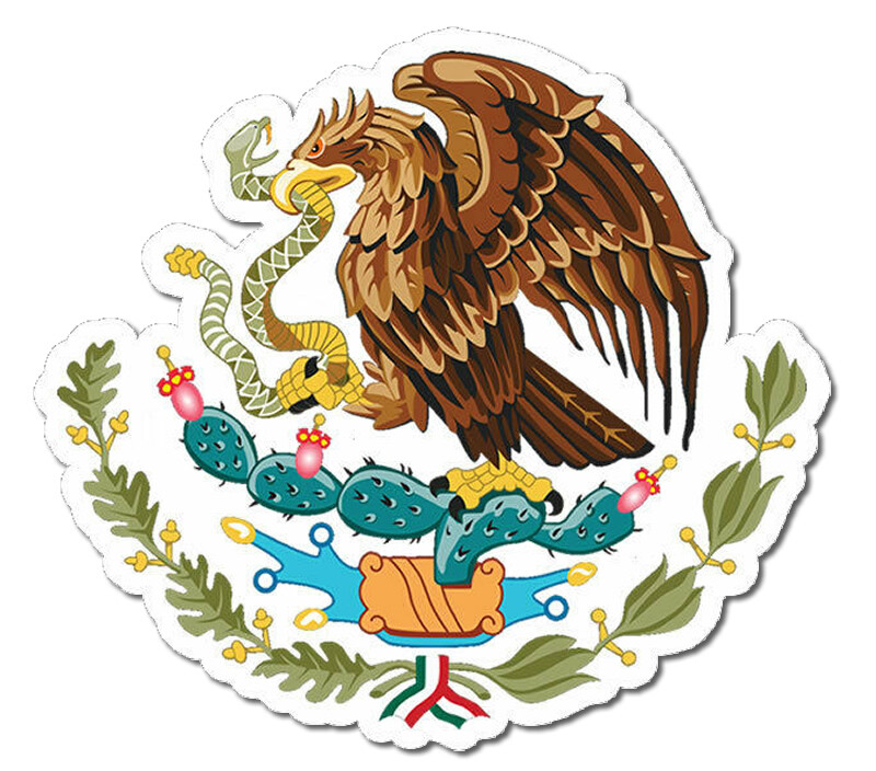 Mexican Coat of Arms Sticker Decal Mexico Flag For Car Truck Laptop Choose Size