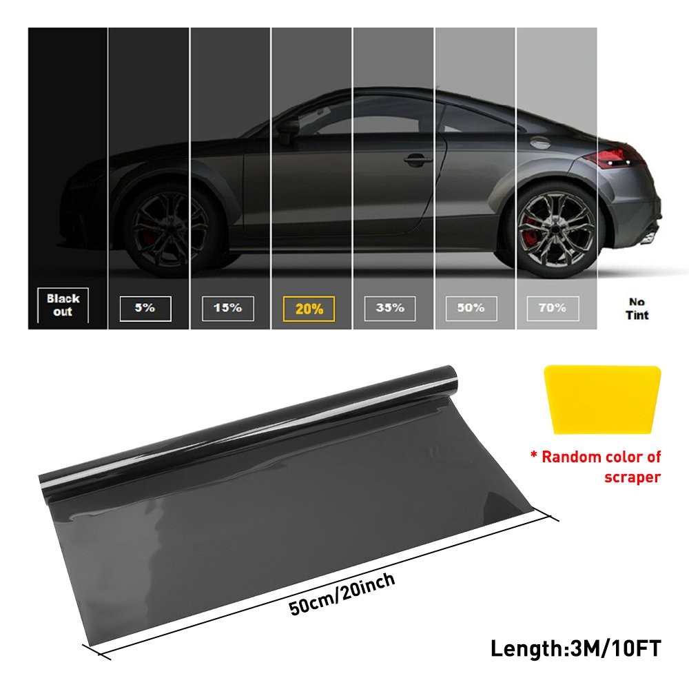Uncut Roll Blackout Window Film 20% UV Blocking Thick Black Tinting Sun Cover