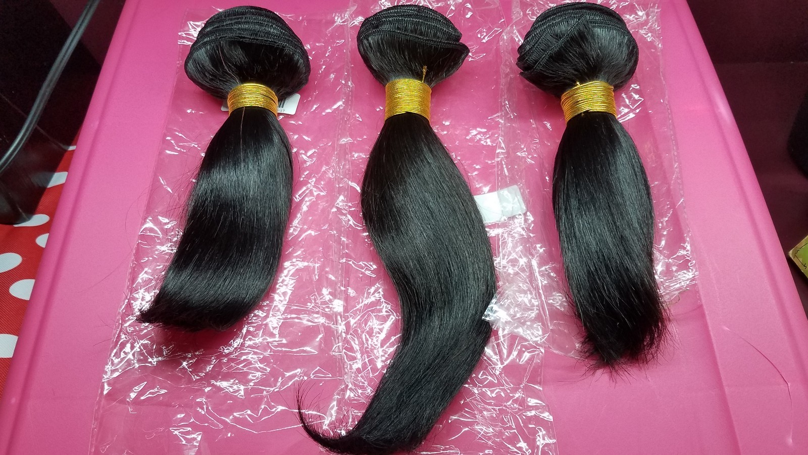Atozwig Human Hair Weave Bundles (3)  Malaysian Black 2- 7 inch & 1-10 inch NEW
