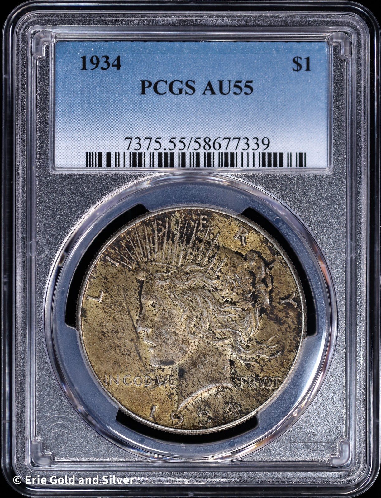 1934-P $1 Peace Silver Dollar PCGS AU 55