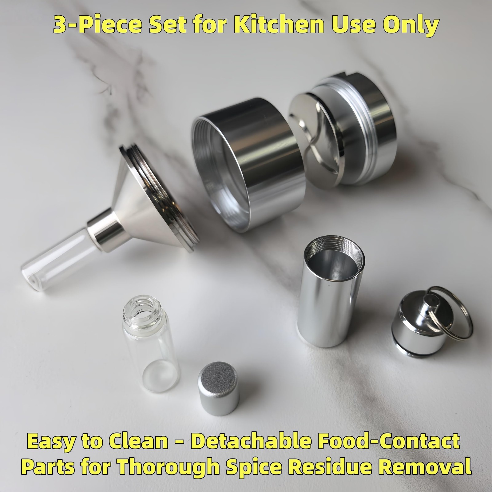 Spice Grinder【Silver】For Kitchen Use Only