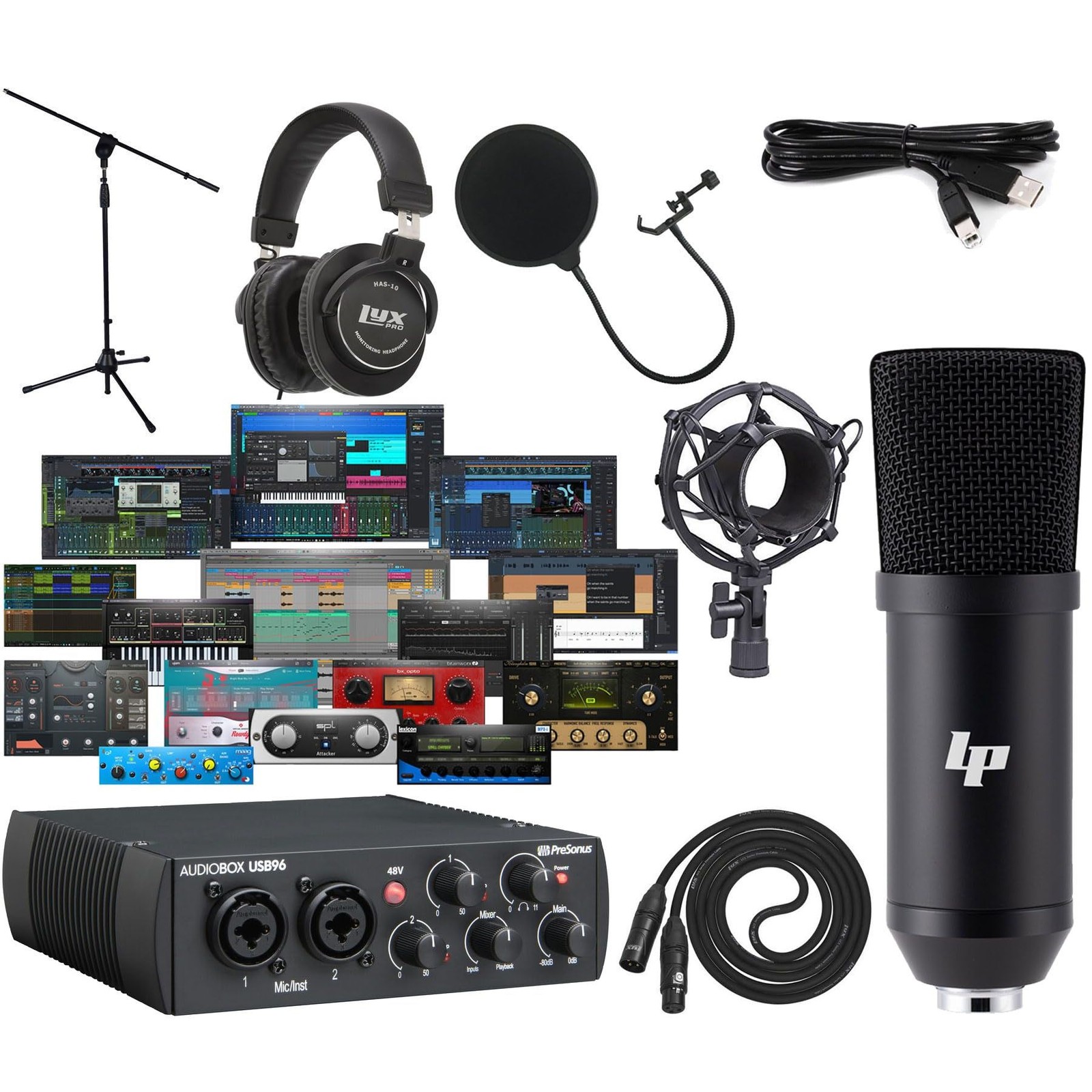 AudioBox 96 USB Recording Bundle with Mic, Headphones & Studio One
