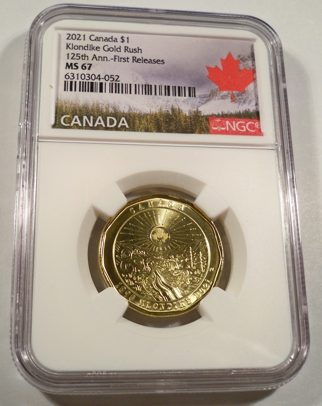 2021 CANADA KLONDIKE GOLD RUSH LOON TYPE DOLLAR NGC MS 67 $1