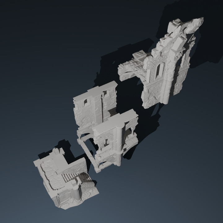Temple Ruins Staircase | Wargame Terrain | 1 Multi-Piece | FDM printed
