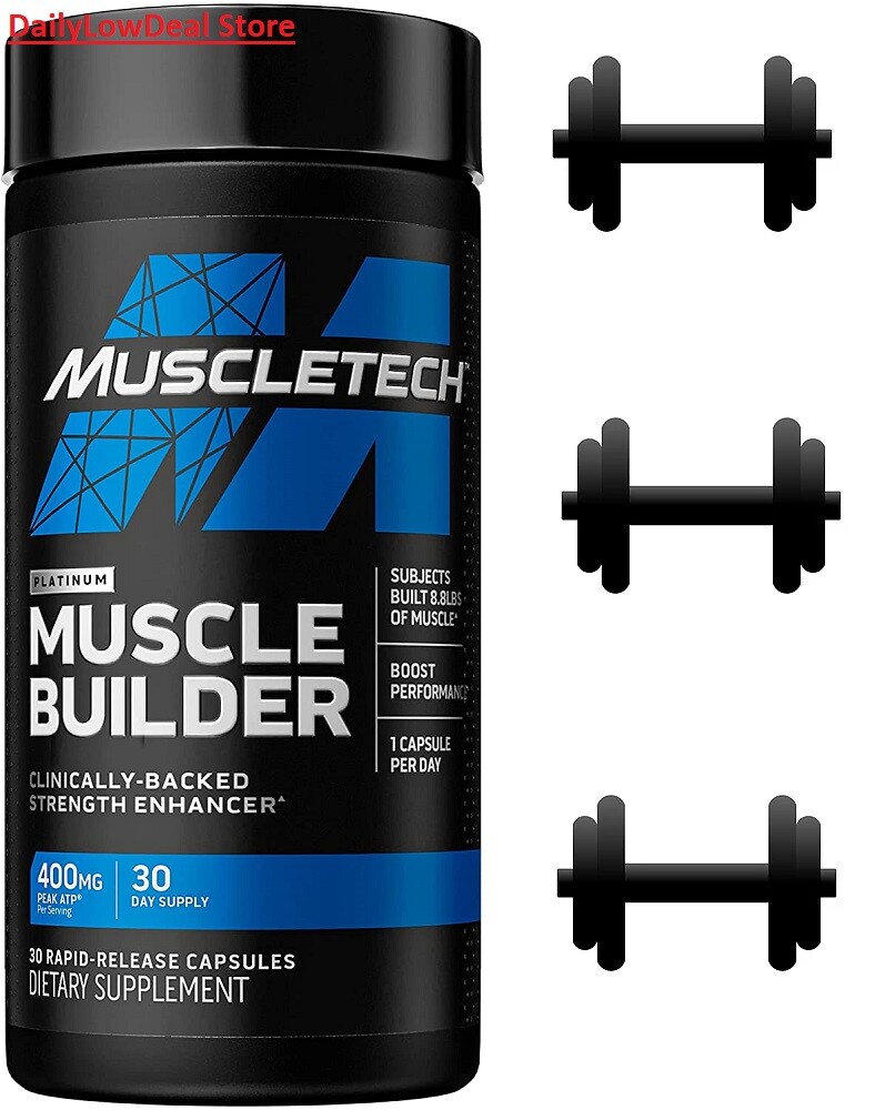 Muscletech Platinum Muscle Builder 30 Rapid-Release 400mg Capsules EXP: 12/2027