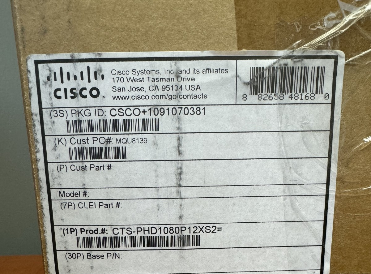 Cisco CTS-PHD1080P12XS2= Gen 2 PrecisionHD Telepresence Conferencing Camera